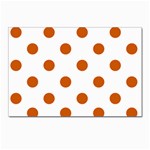 Polka Dots - Burnt Orange on White Postcards 5  x 7  (Pkg of 10)