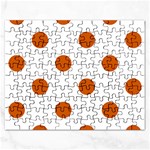 Polka Dots - Burnt Orange on White Jigsaw Puzzle (Rectangular)
