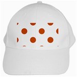 Polka Dots - Burnt Orange on White White Cap