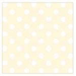 Polka Dots - White on Cornsilk Yellow Large Satin Scarf (Square)