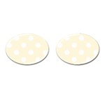 Polka Dots - White on Cornsilk Yellow Cufflinks (Oval)