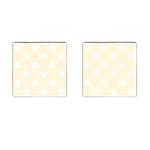 Polka Dots - White on Cornsilk Yellow Cufflinks (Square)