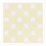 Polka Dots - White on Cornsilk Yellow Medium Glasses Cloth (2 Sides)