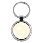 Polka Dots - White on Cornsilk Yellow Key Chain (Round)