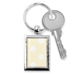 Polka Dots - White on Cornsilk Yellow Key Chain (Rectangle)