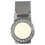 Polka Dots - White on Cornsilk Yellow Money Clip (CZ)