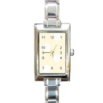 Polka Dots - White on Cornsilk Yellow Rectangle Italian Charm Watch