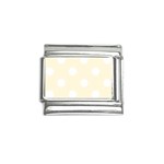 Polka Dots - White on Cornsilk Yellow Italian Charm (9mm)