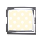 Polka Dots - White on Cornsilk Yellow Mega Link Italian Charm (18mm)