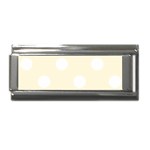 Polka Dots - White on Cornsilk Yellow Superlink Italian Charm (9mm)