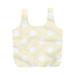 Polka Dots - White on Cornsilk Yellow Full Print Recycle Bag (M)