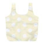 Polka Dots - White on Cornsilk Yellow Full Print Recycle Bag (L)