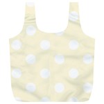 Polka Dots - White on Cornsilk Yellow Full Print Recycle Bag (XL)