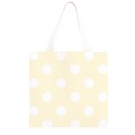 Polka Dots - White on Cornsilk Yellow Grocery Light Tote Bag