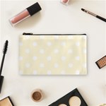 Polka Dots - White on Cornsilk Yellow Cosmetic Bag (S)