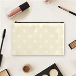 Polka Dots - White on Cornsilk Yellow Cosmetic Bag (M)