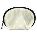Polka Dots - White on Cornsilk Yellow Accessory Pouch (Medium)