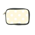 Polka Dots - White on Cornsilk Yellow Coin Purse