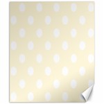 Polka Dots - White on Cornsilk Yellow Canvas 8  x 10 