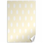 Polka Dots - White on Cornsilk Yellow Canvas 20  x 30 