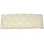 Polka Dots - White on Cornsilk Yellow Body Pillow Case (Dakimakura) (One Side)