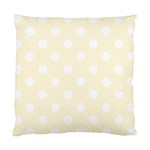 Polka Dots - White on Cornsilk Yellow Standard Cushion Case (One Side)