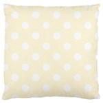 Polka Dots - White on Cornsilk Yellow Large Cushion Case (Two Sides)