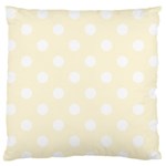 Polka Dots - White on Cornsilk Yellow Standard Flano Cushion Case (One Side)