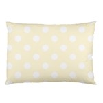 Polka Dots - White on Cornsilk Yellow Pillow Case (One Side)