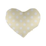 Polka Dots - White on Cornsilk Yellow Standard 16  Premium Heart Shape Cushion