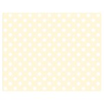 Polka Dots - White on Cornsilk Yellow Double Sided Flano Blanket (Medium)
