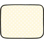 Polka Dots - White on Cornsilk Yellow Double Sided Fleece Blanket (Mini)