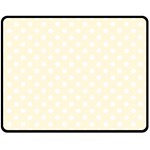 Polka Dots - White on Cornsilk Yellow Double Sided Fleece Blanket (Medium) (Two Sides)