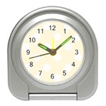 Polka Dots - White on Cornsilk Yellow Desk Alarm Clock