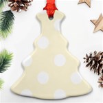Polka Dots - White on Cornsilk Yellow Ornament (Christmas Tree)