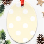 Polka Dots - White on Cornsilk Yellow Ornament (Oval)