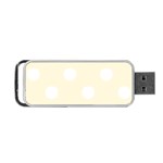 Polka Dots - White on Cornsilk Yellow Portable USB Flash (One Side)