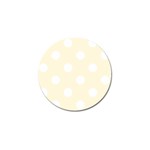 Polka Dots - White on Cornsilk Yellow Golf Ball Marker (4 pack)