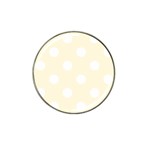 Polka Dots - White on Cornsilk Yellow Hat Clip Ball Marker (10 pack)