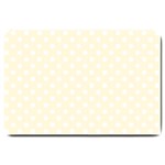 Polka Dots - White on Cornsilk Yellow Large Doormat