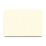 Polka Dots - White on Cornsilk Yellow Plate Mat