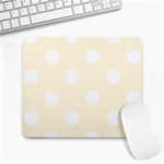 Polka Dots - White on Cornsilk Yellow Large Mousepad