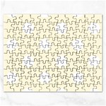 Polka Dots - White on Cornsilk Yellow Jigsaw Puzzle (Rectangular)