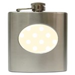 Polka Dots - White on Cornsilk Yellow Hip Flask (6 oz)
