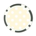 Polka Dots - White on Cornsilk Yellow Poker Chip Card Guard
