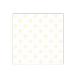 Polka Dots - Cornsilk Yellow on White Satin Bandana Scarf