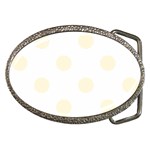 Polka Dots - Cornsilk Yellow on White Belt Buckle