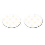 Polka Dots - Cornsilk Yellow on White Cufflinks (Oval)