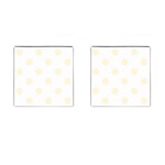 Polka Dots - Cornsilk Yellow on White Cufflinks (Square)