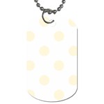 Polka Dots - Cornsilk Yellow on White Dog Tag (One Side)